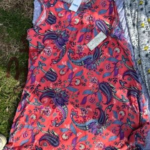 Coral Paisley Sleeveless Dress